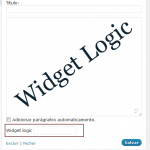 Widget Logic: defina em quais páginas seus widgets irão aparecer