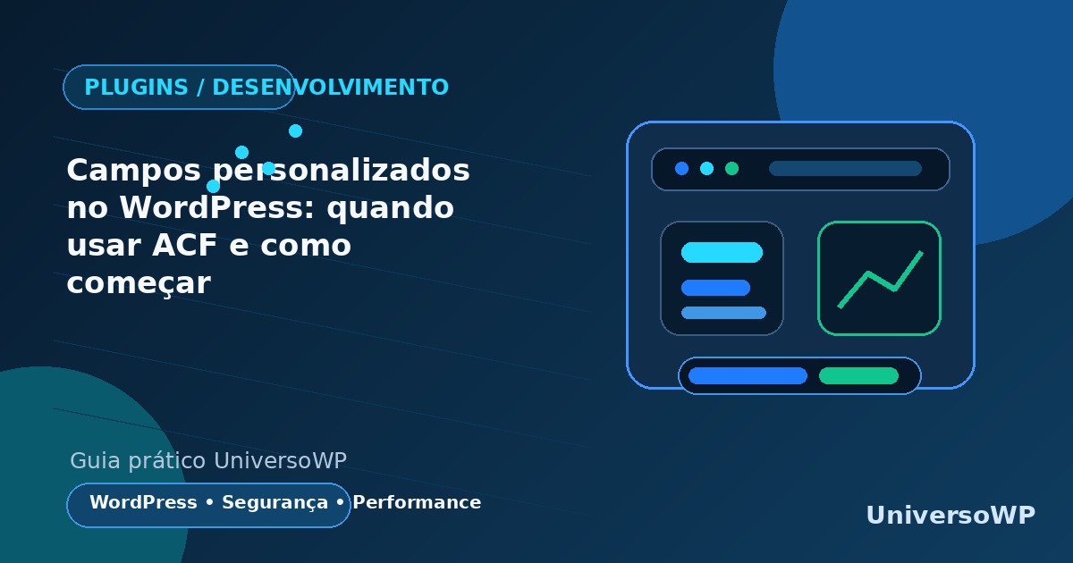 Campos personalizados organizados no painel do WordPress com exemplo de grupo ACF