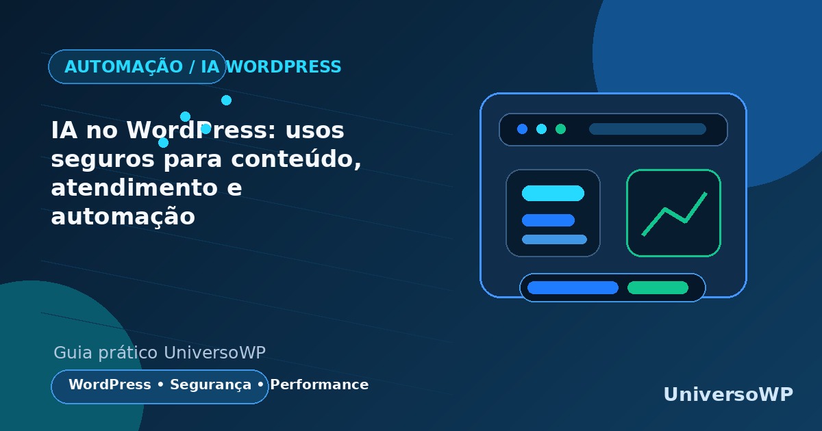 Imagem destacada do artigo: IA no WordPress: usos seguros para conteúdo, atendimento e automação