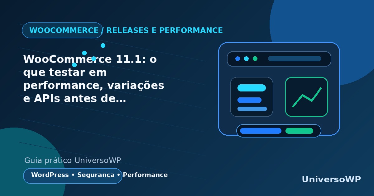 Checklist de atualização do WooCommerce 11.1 com testes de variações, performance e APIs.