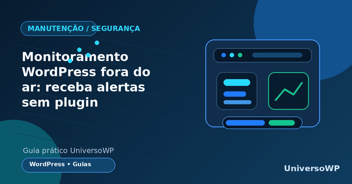 Monitor externo acompanhando disponibilidade e HTTPS de um site WordPress